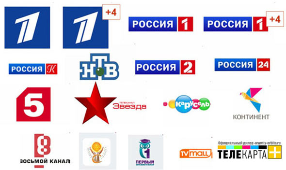 Список бесплатных телеканалов, входящих в пакет ТЕЛЕКАРТА ПЛЮС.